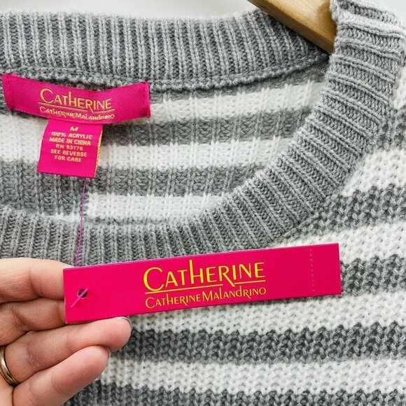Catherine Malandrino Womens Size Medium Color Block Striped Pullover Sweater - Picture 6 of 8